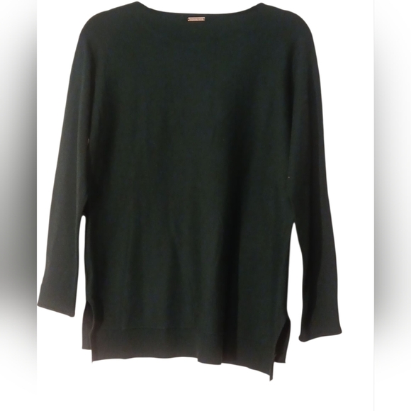 Michael Kors - Forest Green Pullover Sweater, Scoop Neck, Side Slits, Size S, - Picture 3 of 8